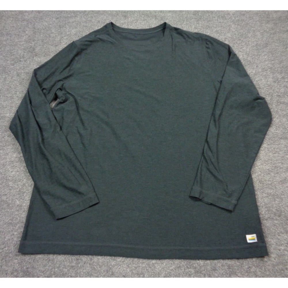 Vuori Strato Tech Tee Men XL Gray Long Sleeve Shirt Stretch Crew Performance